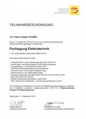 Hans-Jürgen Schäfer, Fachtagung Elektrotechnik