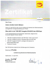 Elektro Schäfer GmbH, was steht in der TAB 2007 Ausgabe 2014/2015 des VEW Saar